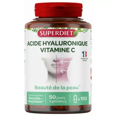 Superdiet Acide Hyaluronique Vitamine C 150 gélules - Univers Pharmacie
