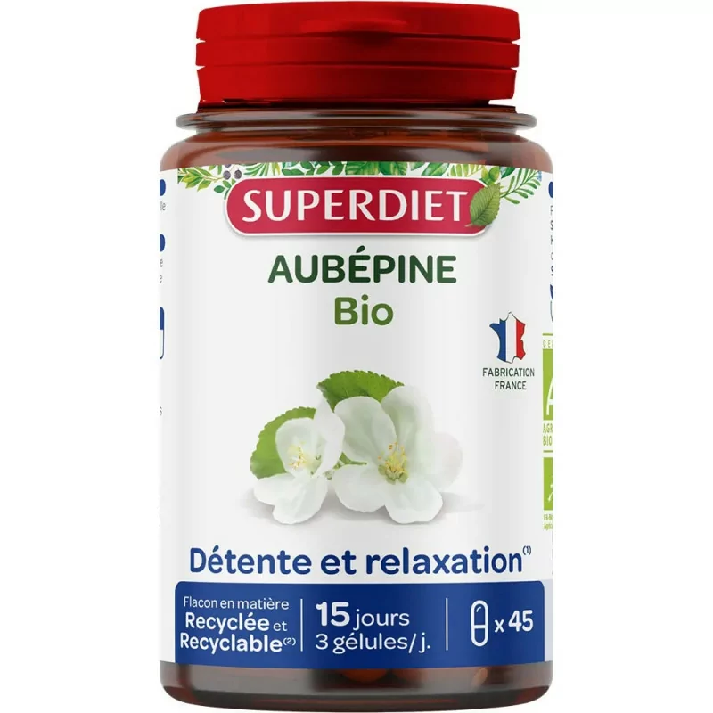 Superdiet Aubépine Bio 45 gélules