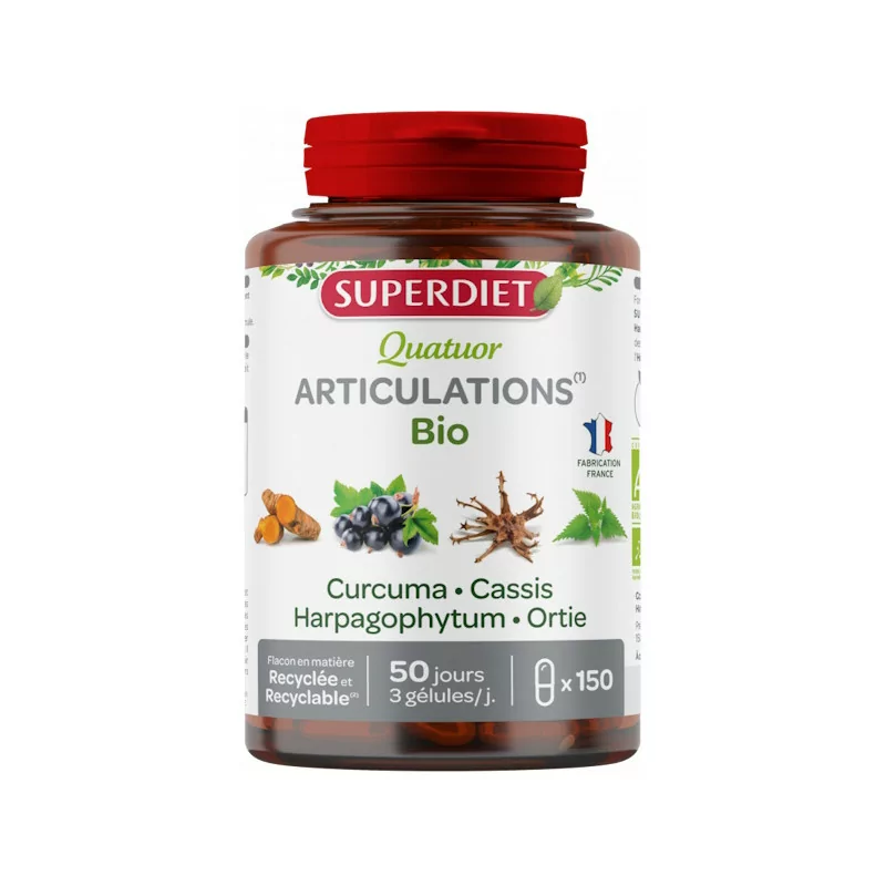 Superdiet Quatuor Articulations Bio 150 gélules - Univers Pharmacie