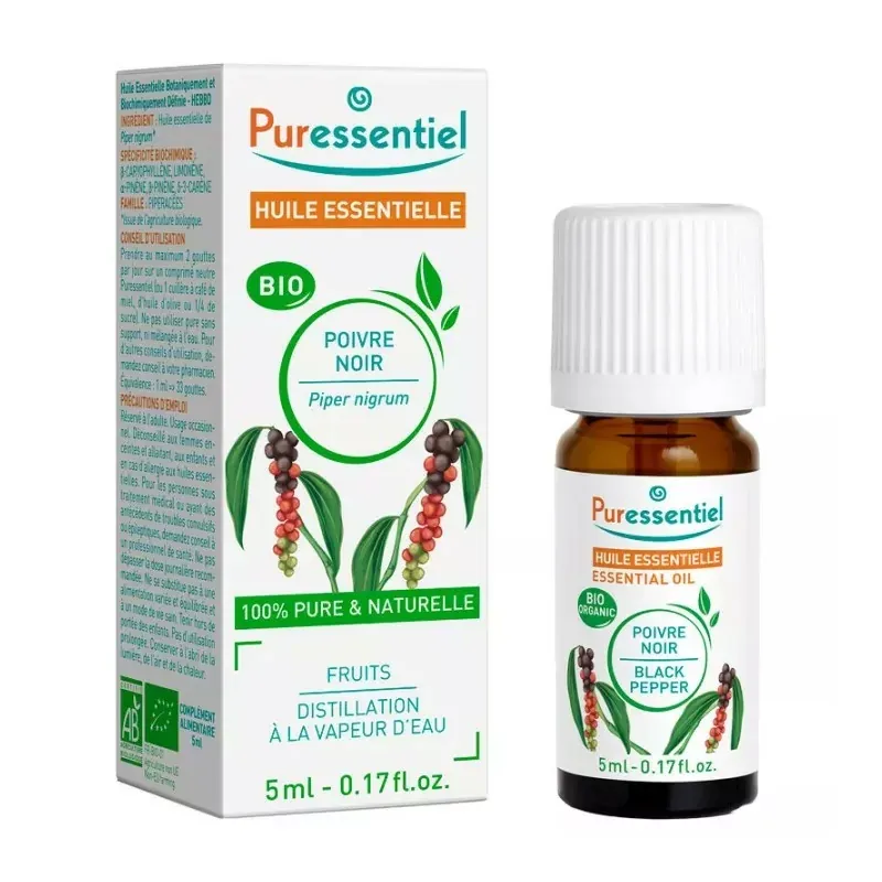 Puressentiel Huile Essentielle Poivre Noir Bio 5ml - Univers Pharmacie
