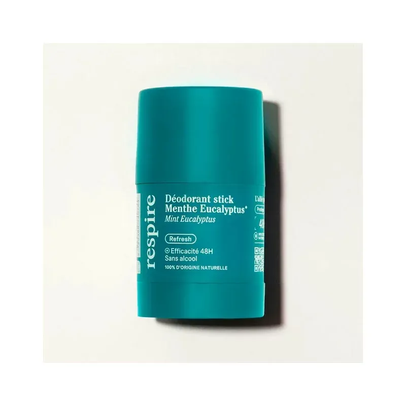 Respire Déodorant Stick Rechargeable Menthe Eucalyptus 50g - Univers Pharmacie