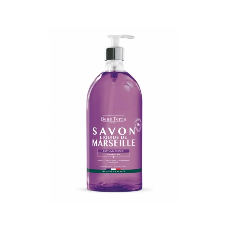 BeauTerra Savon Liquide de Marseille Lavande 1L - Univers Pharmacie