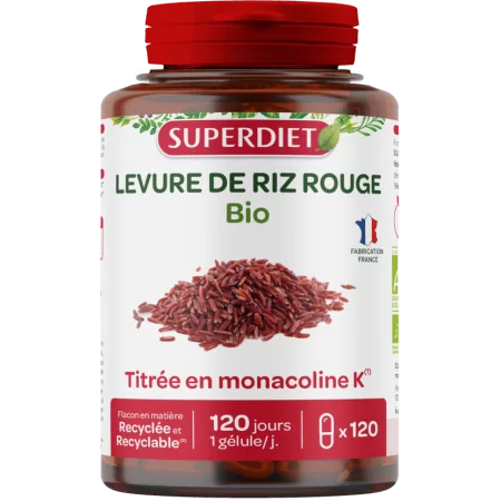 Superdiet Levure de Riz Rouge Bio 120 gélules - Univers Pharmacie