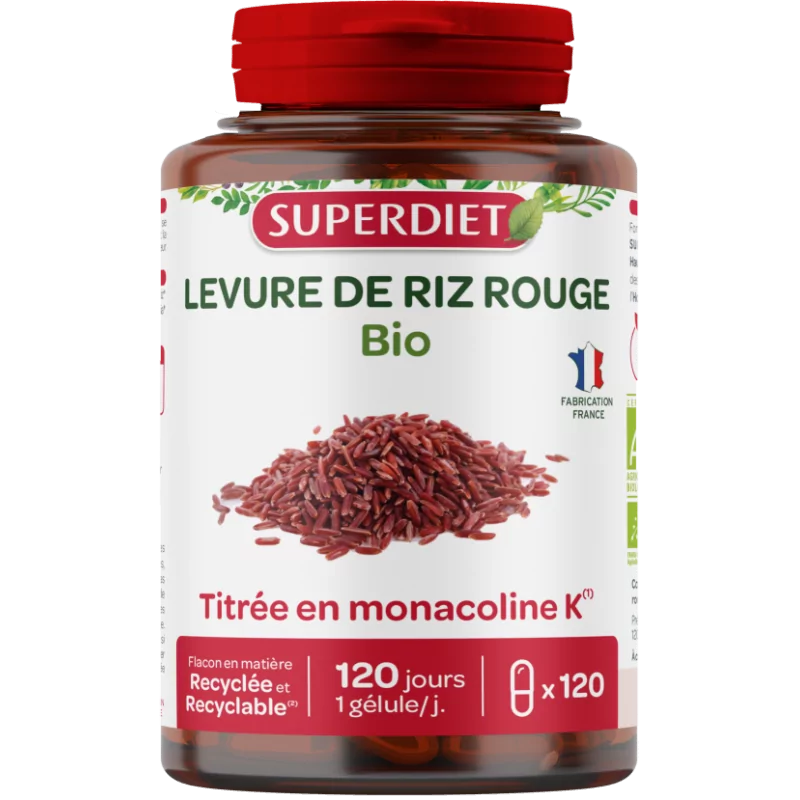 Superdiet Levure de Riz Rouge Bio 120 gélules - Univers Pharmacie