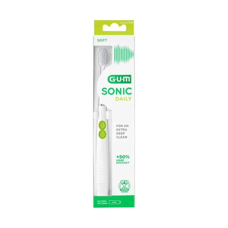 GUM Sonic Daily Brosse à Dents Souple Blanc - Univers Pharmacie