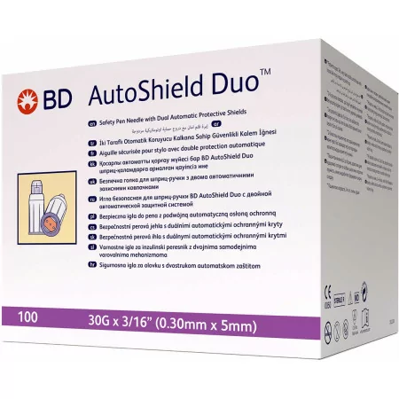 BD AutoShield Duo Aiguilles 30G 0,30X5mm X100 - Univers Pharmacie