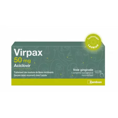 Virpax 50mg Aciclovir Zambon 1 comprimé - Univers Pharmacie