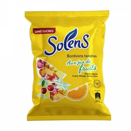 Solens Bonbons Tendres Jus de Fruits Sans Sucres 100g - Univers Pharmacie