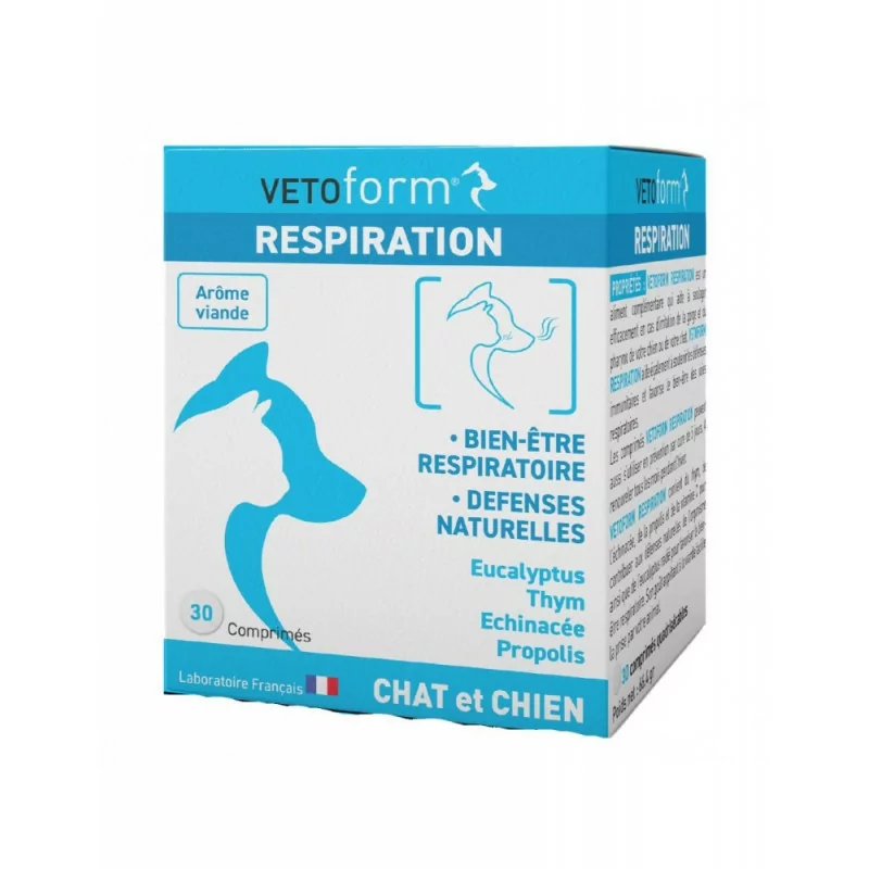 Vetoform Respiration Chat et Chien 30 comprimés