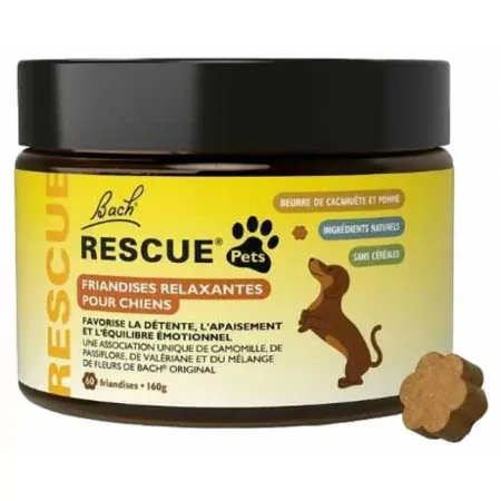 Bach Rescue Friandises Relaxantes pour Chiens 60 friandises - Univers Pharmacie