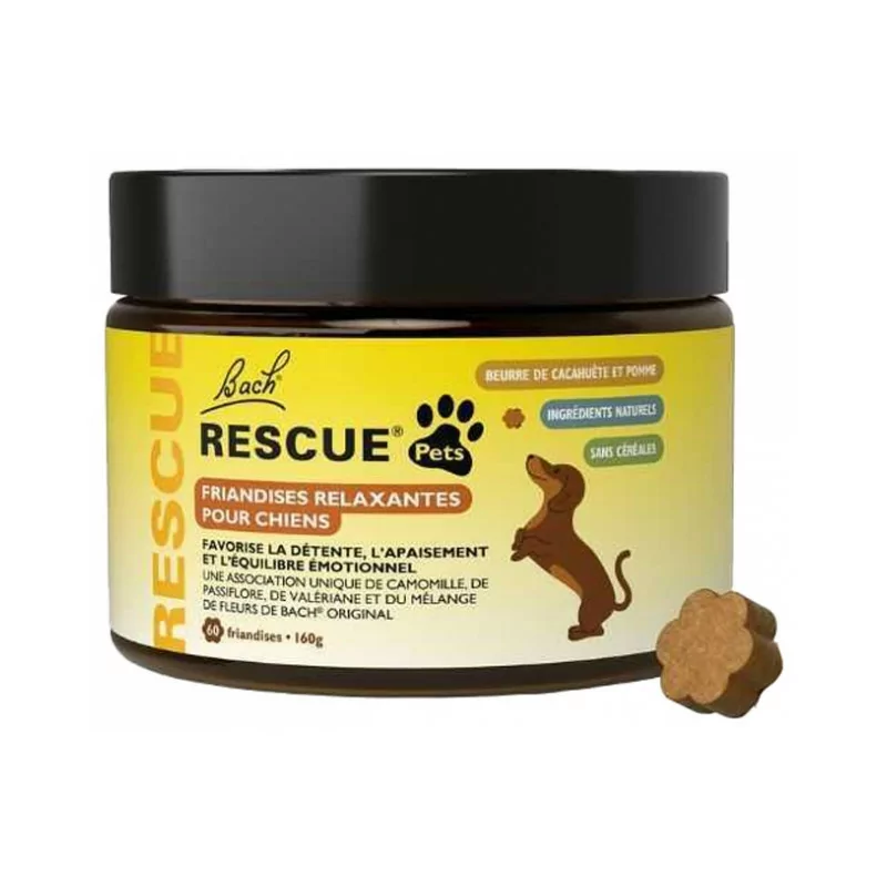 Bach Rescue Friandises Relaxantes pour Chiens 60 friandises - Univers Pharmacie