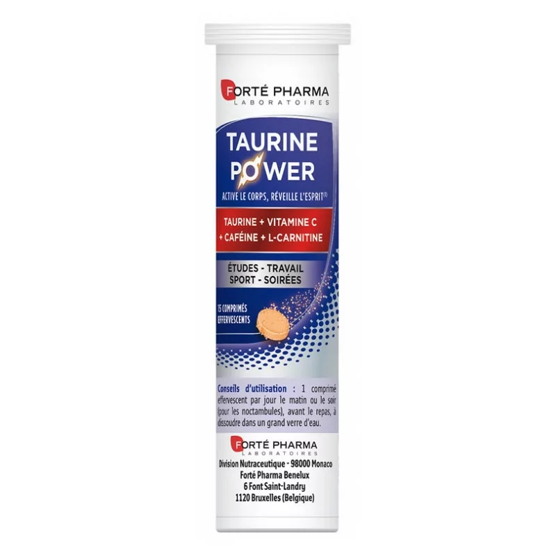 Forté Pharma Taurine Power 15 comprimés effervescents - Univers Pharmacie