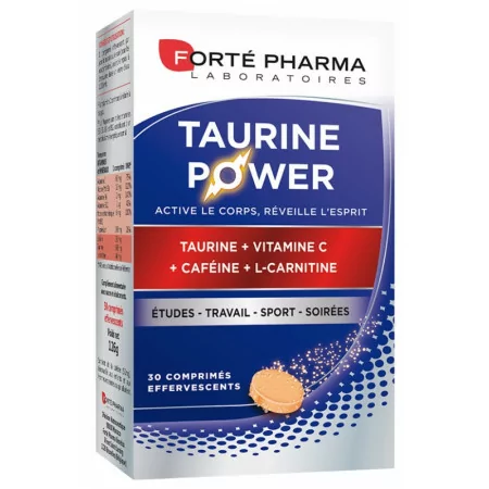 Forté Pharma Taurine Power 30 comprimés effervescents - Univers Pharmacie