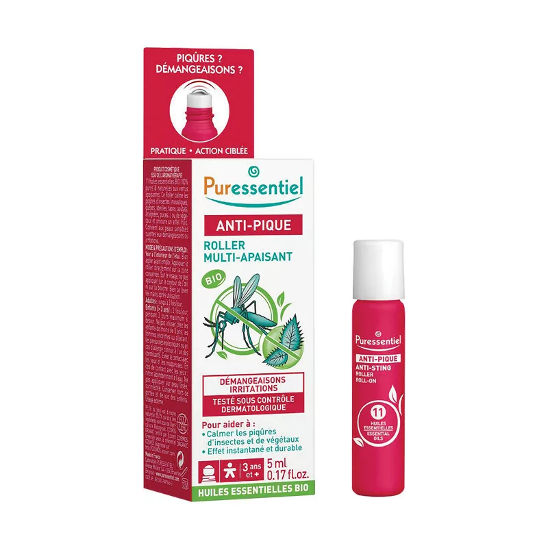 Puressentiel Anti-pique Roller Multi-apaisant Bio 5ml - Univers Pharmacie