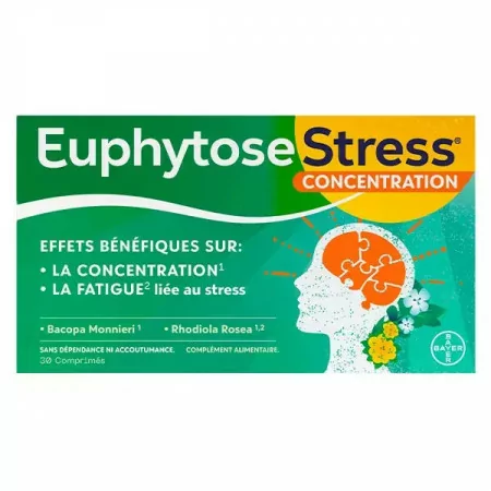 Euphytose Stress Concentration 30 comprimés - Univers Pharmacie