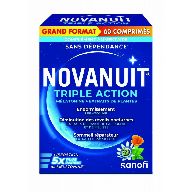 Novanuit Triple Action 60 comprimés - Univers Pharmacie