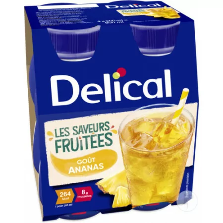 Delical Les Saveurs Fruitées Goût Ananas 4X200ml