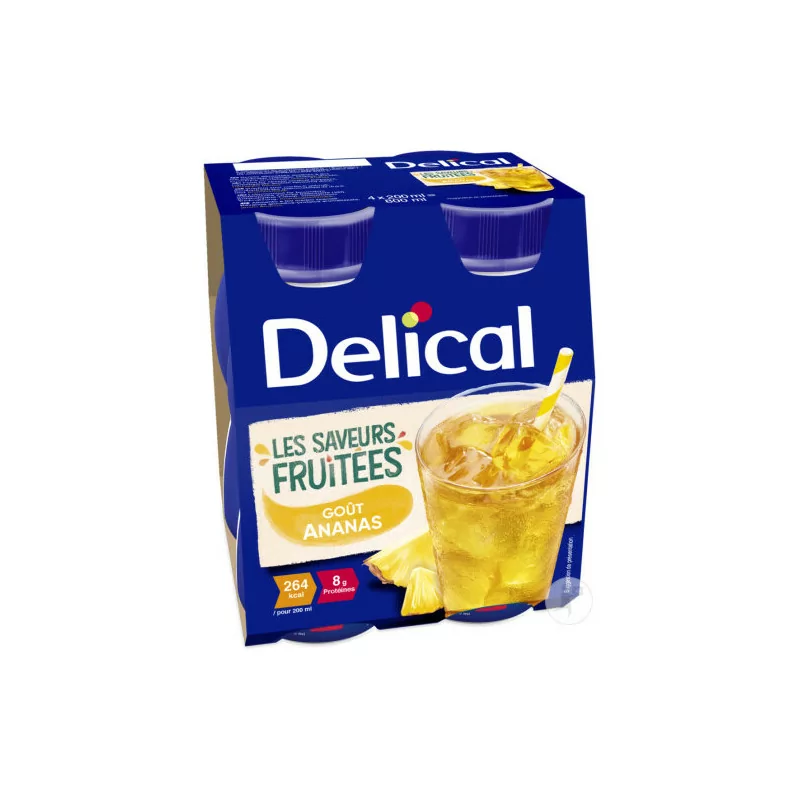 Delical Les Saveurs Fruitées Goût Ananas 4X200ml