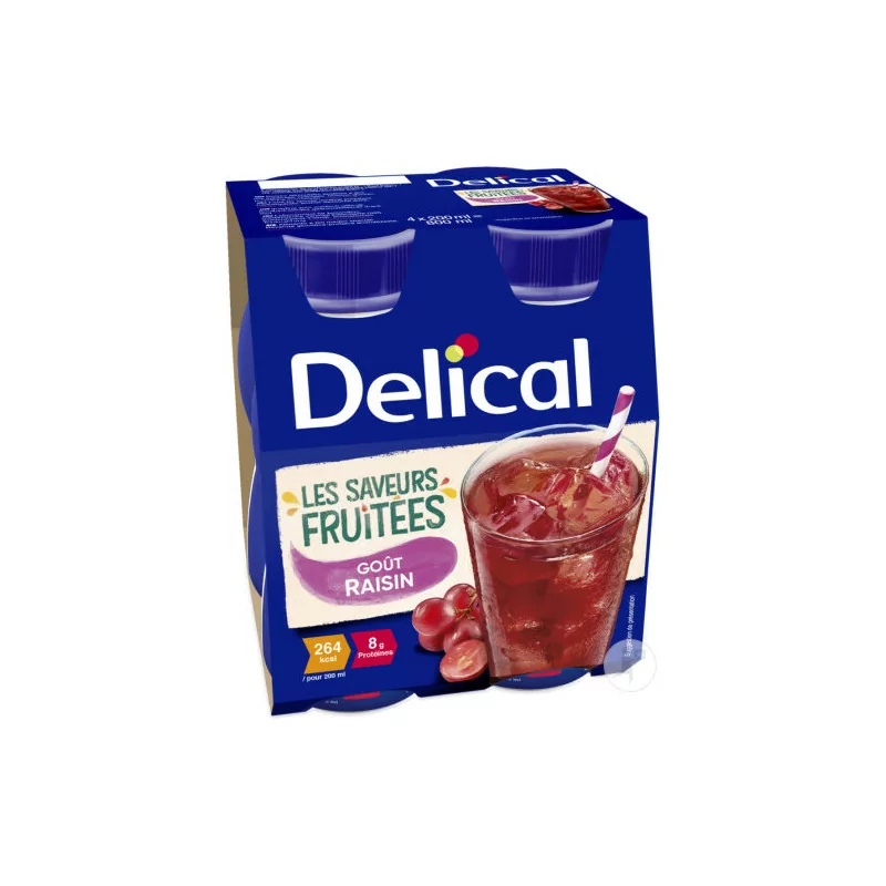 Delical Les Saveurs Fruitées Goût Raisin 4X200ml