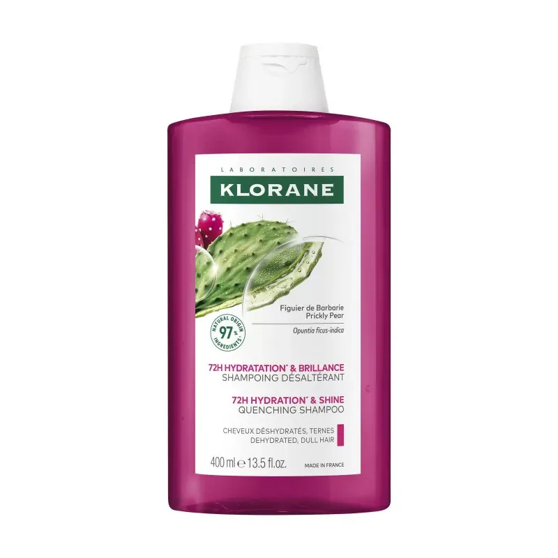 Klorane Shampoing Désaltérant 72H Hydratation & Brillance Figuier de Barbarie 400ml - Univers Pharmacie
