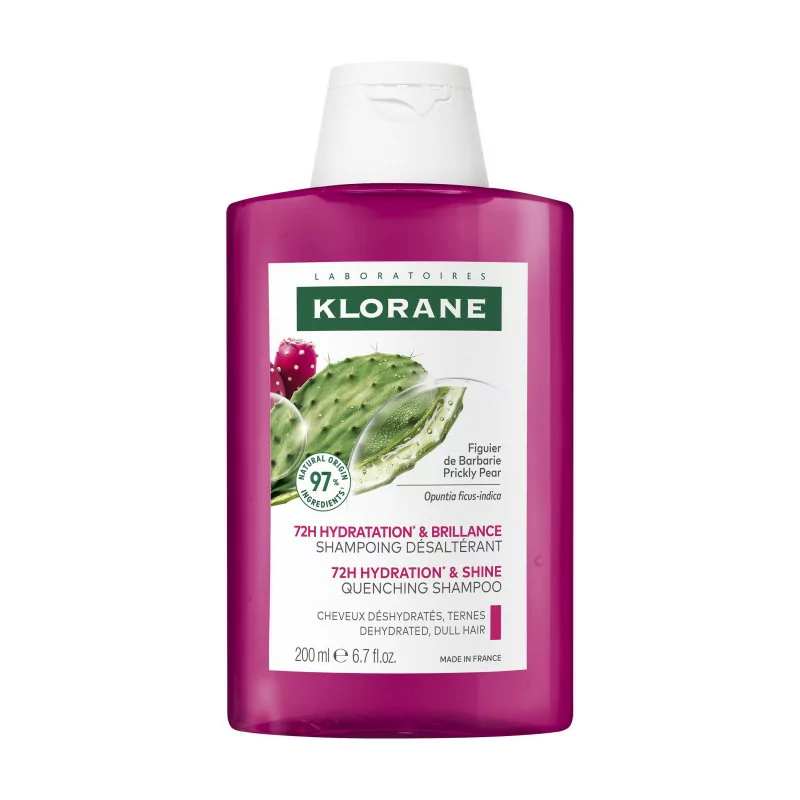 Klorane Shampoing Désaltérant 72H Hydratation & Brillance 200ml