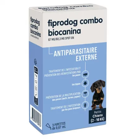 Biocanina Fiprodog Combo 67mg/60,3mg Spot-on Petits...