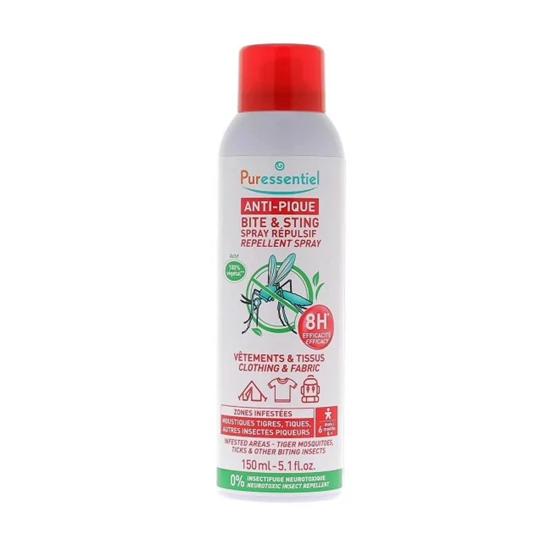 Spray Répulsif Anti-pique Vêtements et Tissus Puressentiel 150ml - Univers Pharmacie