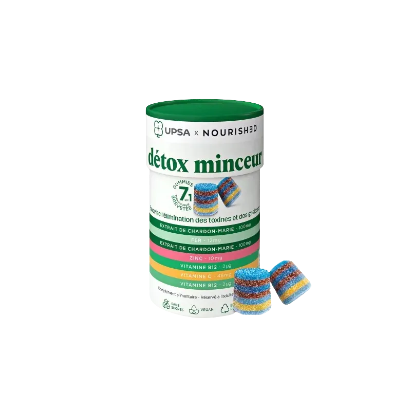 Upsa x Nourished Détox Minceur 30 gummies - Univers Pharmacie