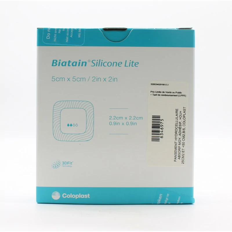 Coloplast Biatain Silicone Lite 5X5cm 5 pansements