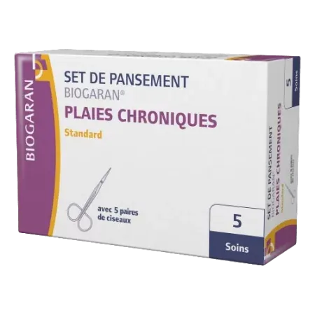 Set de Pansement Biogaran Plaies Chroniques Standard 5 soins - Univers Pharmacie