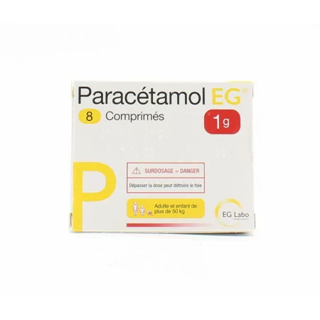 Paracétamol EG 1g 8 comprimés - Univers Pharmacie