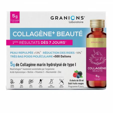 Granions Collagène+ Beauté Goût Fruits Rouges 8 shots de 50ml - Univers Pharmacie