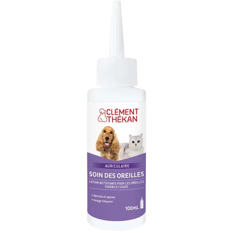 Clément Thékan Soin des Oreilles Chiens et Chats 110ml - Univers Pharmacie