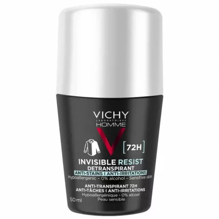 Vichy Homme Invisible Resist Détranspirant 72H 50ml - Univers Pharmacie