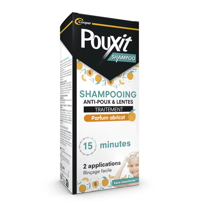 Pouxit Shampooing Anti-poux et Lentes Traitement Parfum Abricot 200ml - Univers Pharmacie