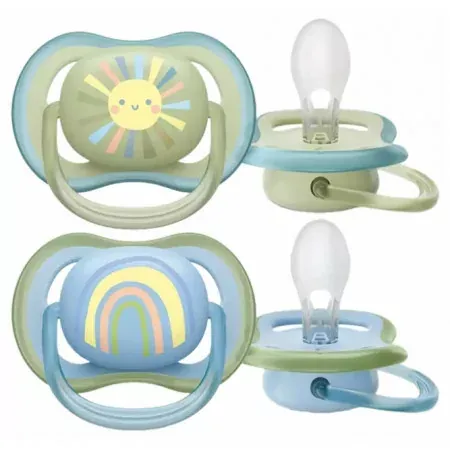 Philips Avent Ultra Air Sucette 0-6m Soleil & Arc-en-ciel X2 - Univers Pharmacie