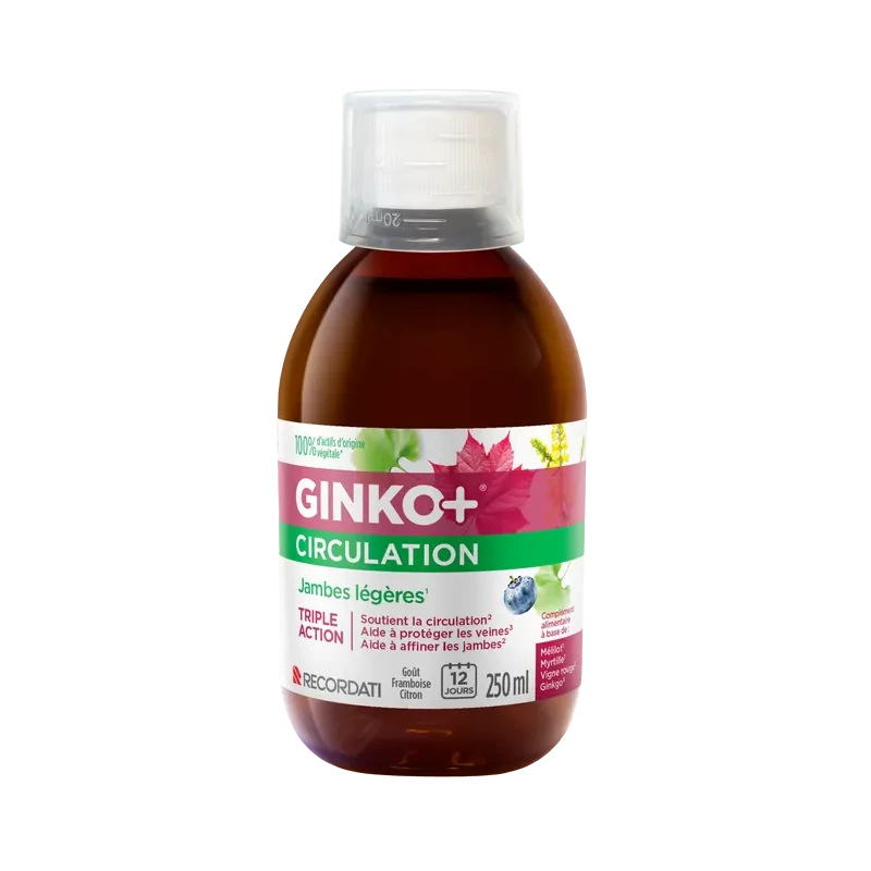 Ginko+ Circulation Jambes Légères Triple Action 250ml - Univers Pharmacie