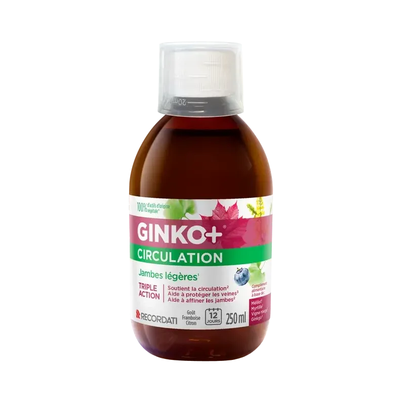 Ginko+ Circulation Jambes Légères Triple Action 250ml - Univers Pharmacie