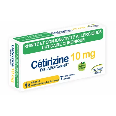 Cétirizine 10mg EG Labo Conseil 7 comprimés à sucer - Univers Pharmacie