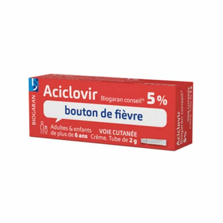 Aciclovir Bouton de Fièvre Biogaran 5% 2g - Univers Pharmacie