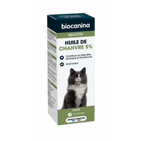 Biocanina Bien-être Huile de Chanvre 5% Chat 10ml - Univers Pharmacie