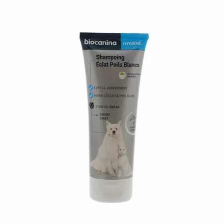 Biocanina Hygiène Shampooing Eclat Poils Blancs Chien et Chat 200ml