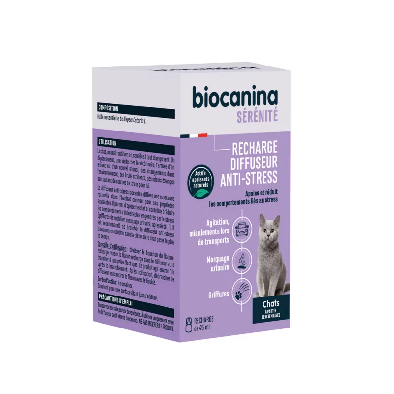 Biocanina Sérénité Recharge Diffuseur Anti-stress pour Chat 45ml