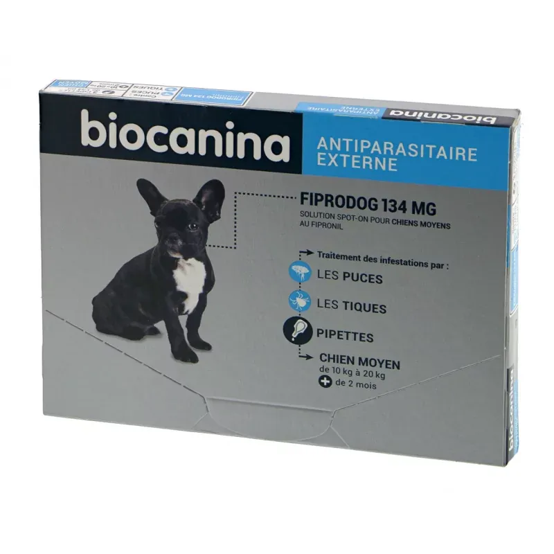 Biocanina Fiprodog 134mg Chiens Moyens 3X1,34ml Biocanina Fiprodog 134mg Chiens Moyens 3X1,34ml