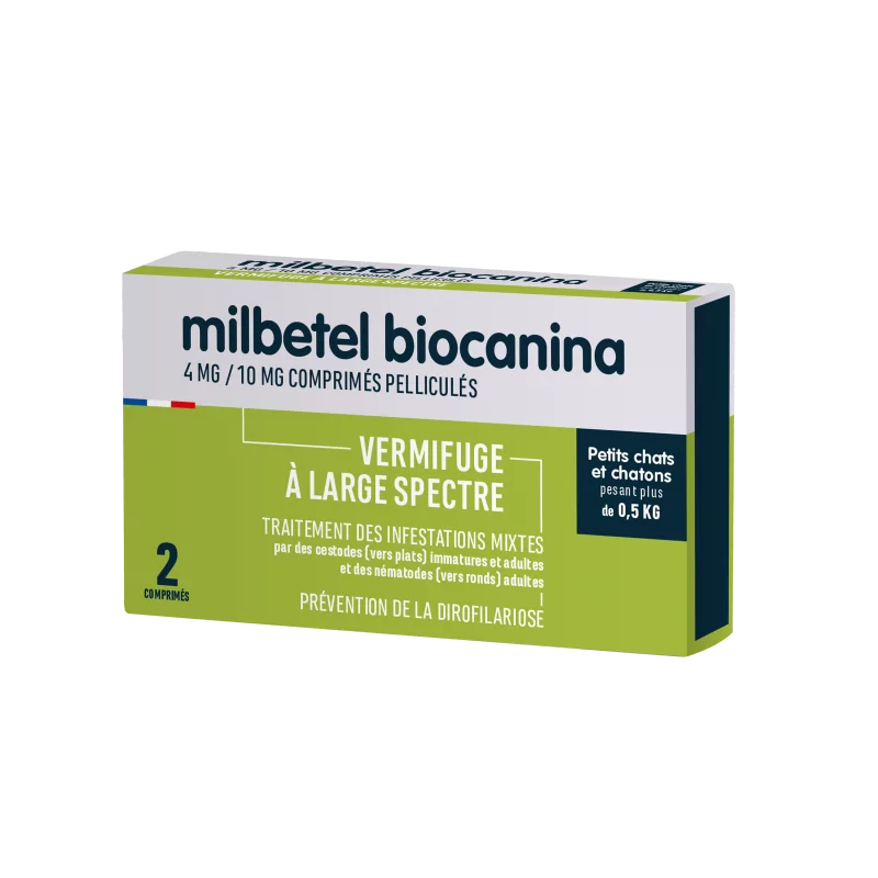 Milbetel Biocanina Vermifuge Petit Chat et Chaton 2 comprimés