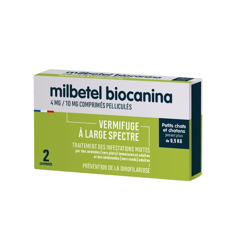 Milbetel Biocanina Vermifuge Petit Chat et Chaton 2 comprimés