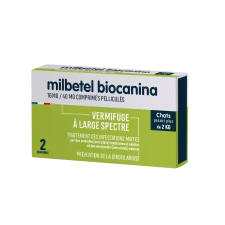 Milbetel Biocanina Vermifuge Chat 2 comprimés