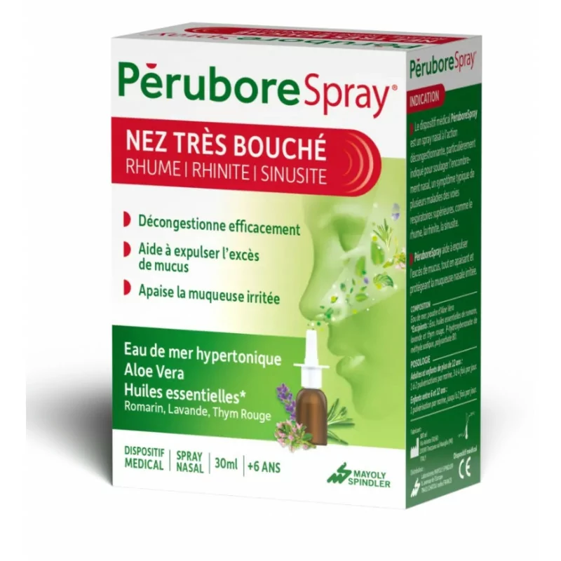 Perubore Spray Nez Très Bouché 30ml - Univers Pharmacie