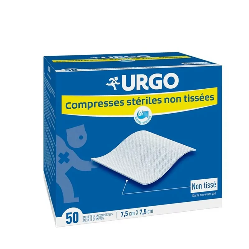 Urgo Compresses Stériles Non Tissées 7,5X7,5cm 50X2 pièces - Univers Pharmacie