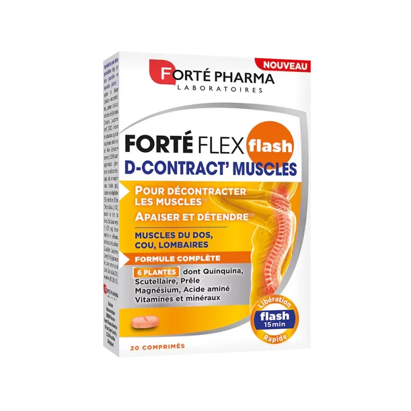 Forté Pharma Forté Flex Flash D-Contract' Muscles 20 comprimés - Univers Pharmacie Forté Pharma Forté Flex Flash D-Contract' Muscles 20 comprimés - Univers Pharmacie